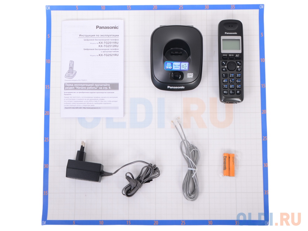 Телефон DECT Panasonic KX-TG2521RUT АОН, Caller ID 50, 10 мелодий, Спикерфон, Эко-режим, Автоответчик