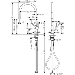 Смеситель для кухни Hansgrohe Talis черный матовый (72802670)