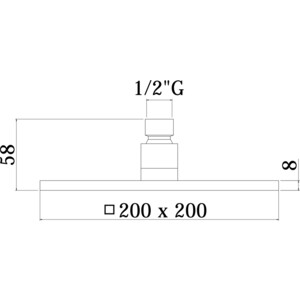 Верхний душ Paffoni Syncro 200 мм, черный матовый (ZSOF075NO)