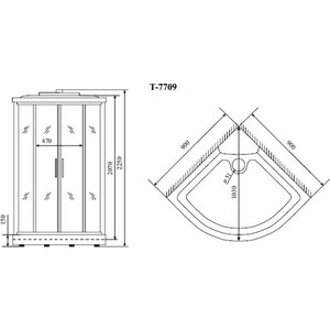 Душевая кабина Timo Lux 90х90х225 стекло прозрачное (T-7709 New)