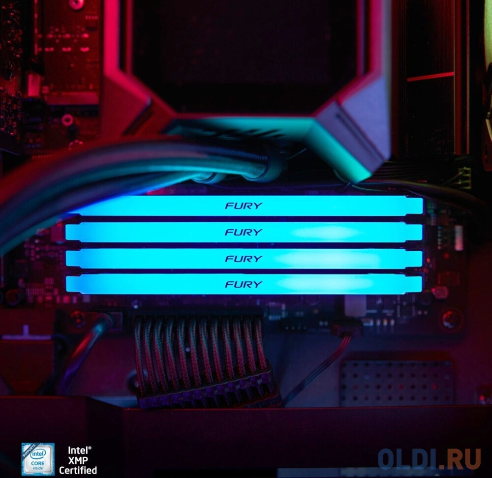 Память DDR4 4x8GB 3200MHz Kingston KF432C16BB2AK4/32 Fury Beast RGB RTL Gaming PC4-25600 CL16 DIMM 288-pin 1.35В dual rank с радиатором Ret в Москвe