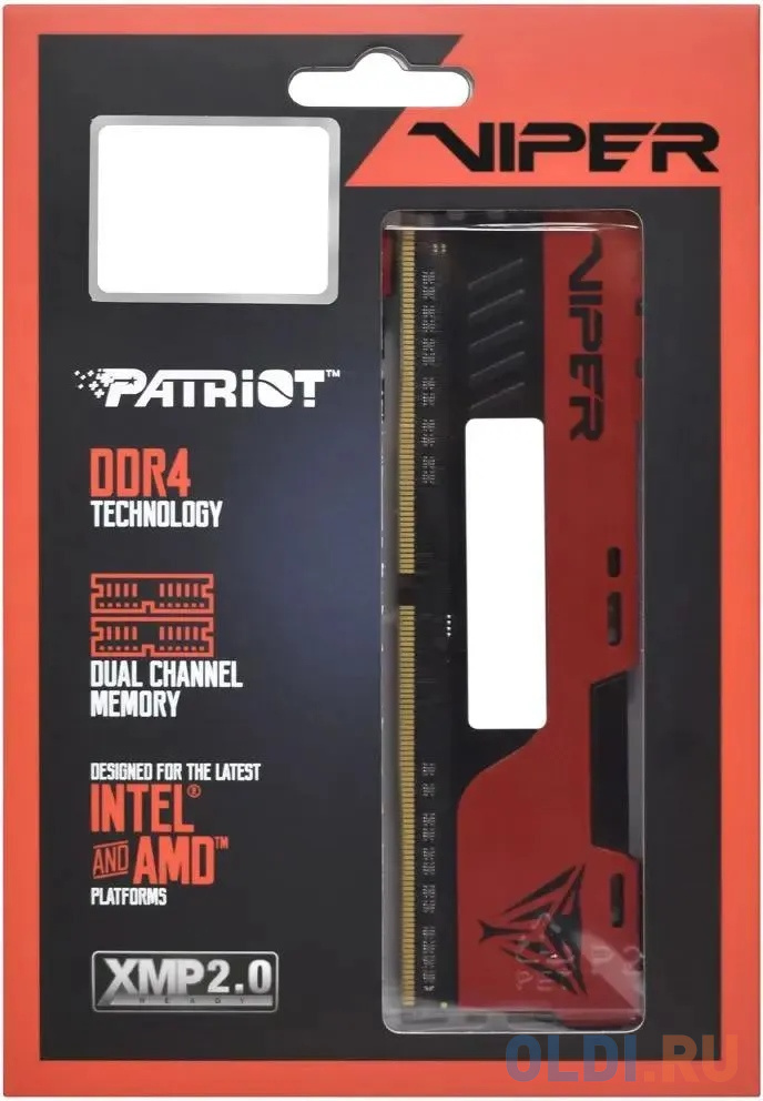 Память DDR4 2x32GB 4000MHz Patriot PVE2464G400C0K Viper Elite II RTL Gaming PC4-32000 CL20 DIMM 288-pin 1.4В kit с радиатором Ret в Москвe