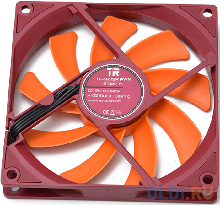 Вентилятор Thermalright TL-9015 R, 92x92x15 мм, 2700 об/мин, 22 дБА, PWM, красный