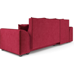 Угловой диван Mebel Ars Каскад левый угол (бархат красный STAR VELVET 3 DARK RED)