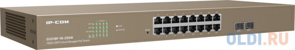 Коммутатор 16GE/2SFP POE MANAGED G3318P-16-250W IP-COM