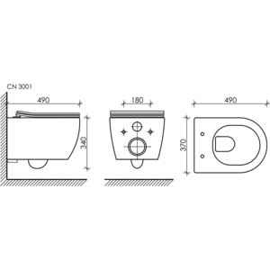 Унитаз подвесной безободковый Ceramica Nova Play Rimless с сиденьем-микролифт, черный матовый (CN3001MB) в Москвe