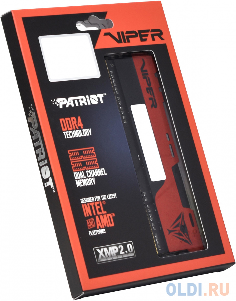 Память DDR 4 DIMM 32Gb PC28800, 3600Mhz, PATRIOT Viper ELITE 2, CL20 (PVE2432G360C0) (retail)