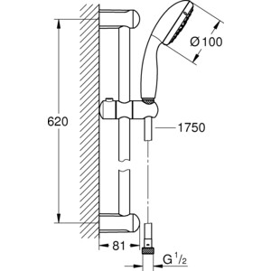 Душевой гарнитур Grohe New Tempesta Classic 60 см, хром (27794001)