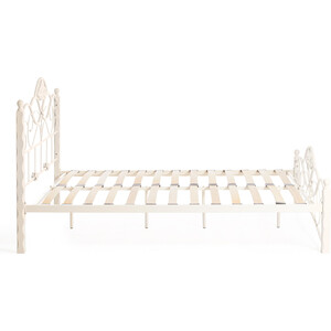 Кровать TetChair Canzona Wood slat base дерево гевея/металл 160x200 (Queen bed) белый (butter white)