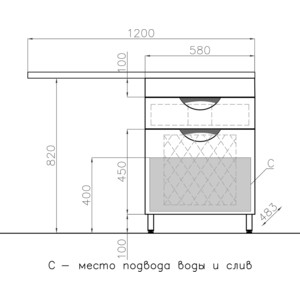 Тумба под раковину Style line Жасмин 60 (120) с бельевой корзиной, под стиральную машину, белая (4650134471441)