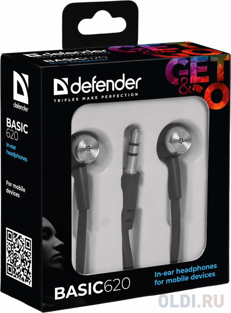 Наушники Defender Basic-620 Black кабель 1,1 м