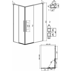 Душевой уголок Grossman Galaxy 110х70 прозрачный, хром (300.K33.01.1170.10.00)