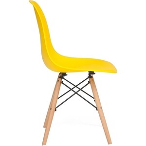 Стул TetChair Secret De Maison Cindy (Eames) (mod. 001) дерево натуральный, металл черный, сиденье yellow