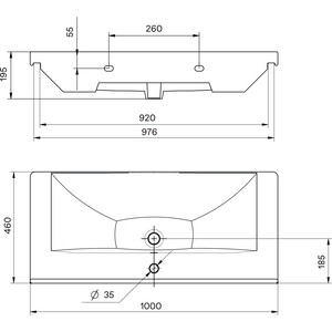 Раковина Santek Миранда 100х46 (1WH302249)