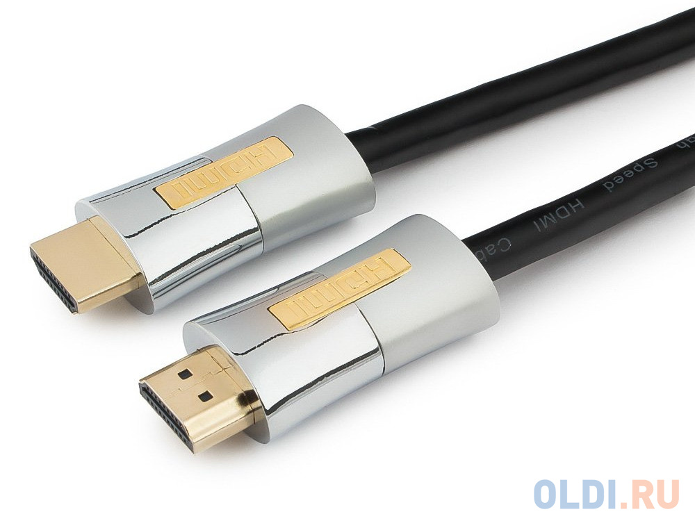 Кабель HDMI Cablexpert, серия Platinum, 1 м, v2.0, M/M, позол.разъемы, метал. корпус, ферритовые кольца, блистер CC-P-HDMI01-1M