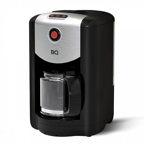 Кофеварка капельная BQ CM1009, 700 Вт, кофе молотый / зерновой, 625 мл/625 мл, черный/серебристый