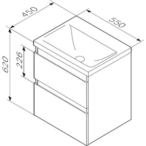 Тумба под раковину Am.Pm X-Joy 55х45 черная матовая (M85AFHX0552BM)