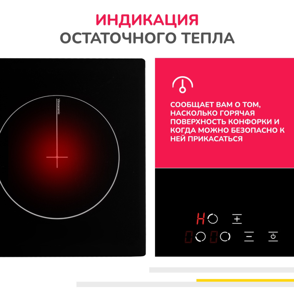 Электрическая варочная панель Simfer H45D13B001, сенсорное управление, индикаторы тепла