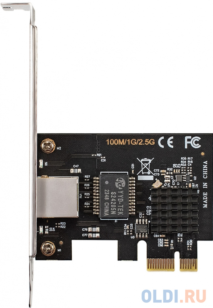 Сетевой адаптер ExeGate EXE-251 (PCI-E x1 v2.0, 1xRJ45, UTP 100Mbps/1000Mbps/2.5Gbps RTL8125B)