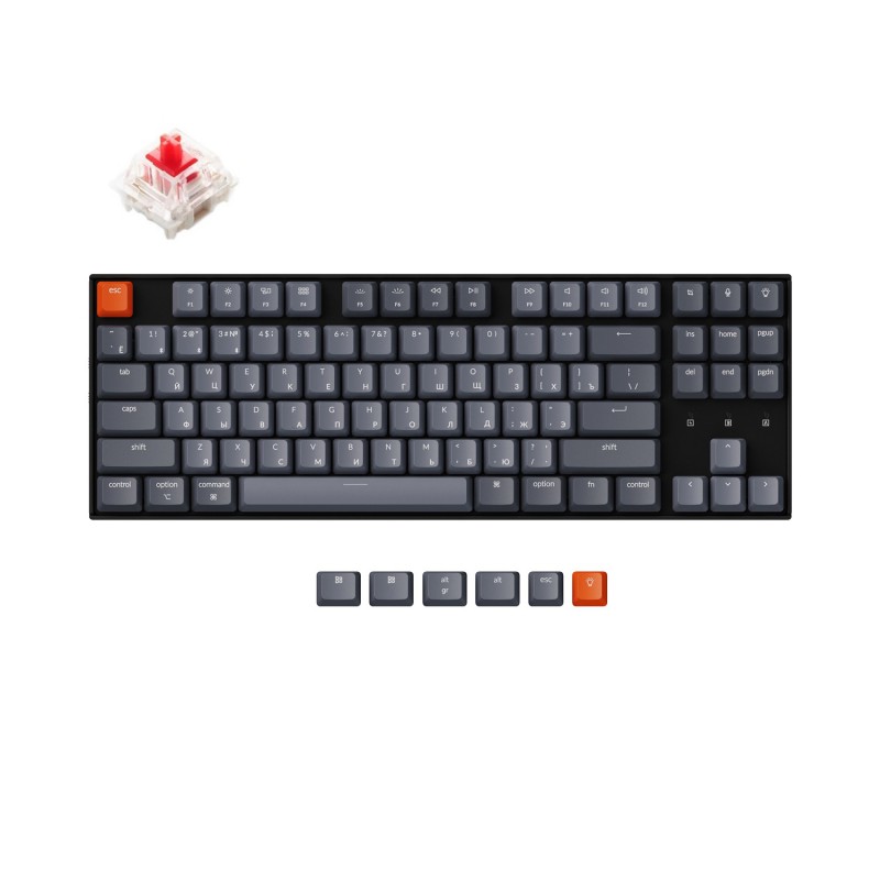 Клавиатура Keychron K8 White, Gateron Red Switch (K8G1)