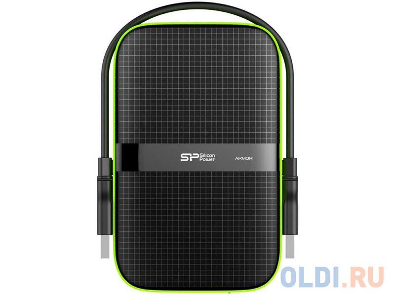 Внешний жесткий диск 2.5" USB3.0 4Tb Silicon Power Armor A60 SP040TBPHDA60S3K черный/зеленый