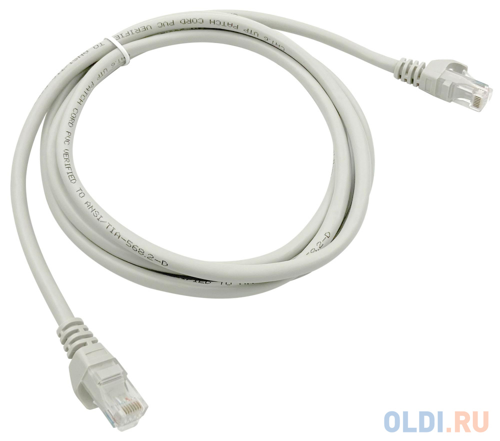 Патч-корд Buro UTP 4 пары cat6 CCA molded 2м серый RJ-45 (m)-RJ-45 (m) в Москвe