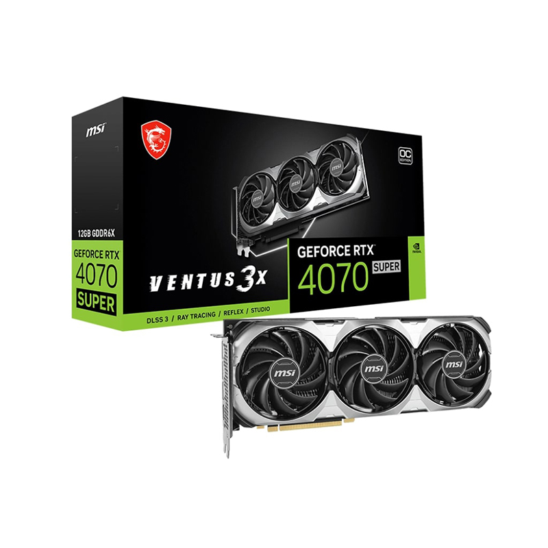 Видеокарта MSI GeForce RTX 4070 Super 12G Ventus 3X OC 2505MHz PCI-E 4.0 12288Mb 21000MHz 192-bit 3xDP HDMI RTX 4070 SUPER 12G VENTUS 3X OC в Москвe