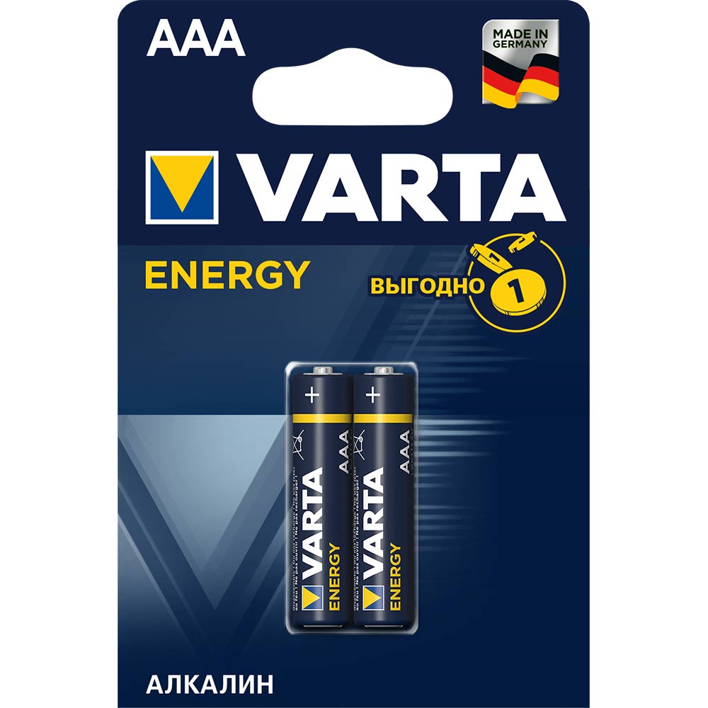 Батарея Varta Energy, AAA (LR03/24А), 1.5V, 2шт. (04103229412)