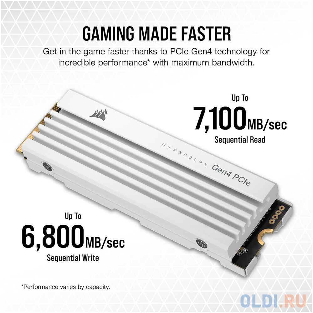 1000Gb Corsair Force MP600 PRO LPX White (CSSD-F1000GBMP600PLPW) M.2 2280 PCIe NVMe 4.0 x4 в Москвe