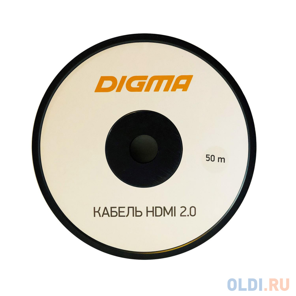 Кабель аудио-видео Digma HDMI 2.0 AOC HDMI (m)/HDMI (m) 50м. Позолоченные контакты черный (BHP AOC 2.0-50)