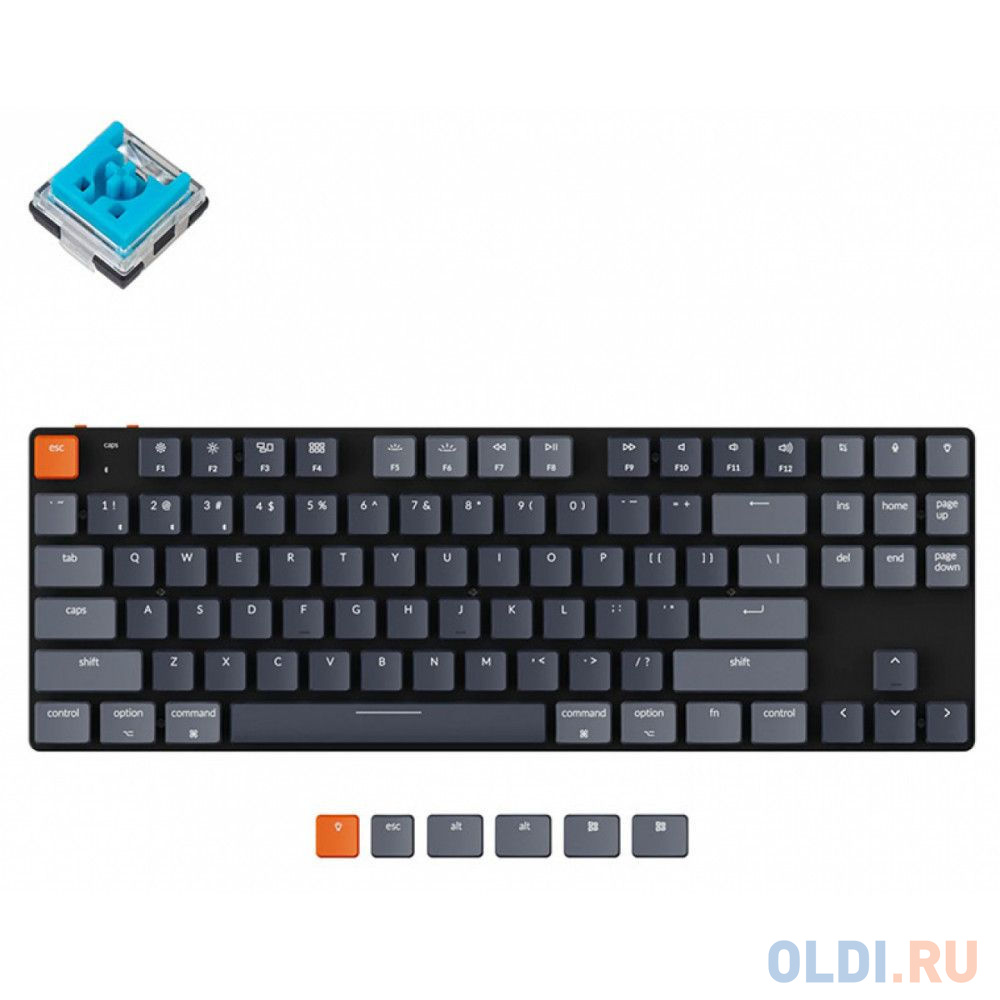 Беспроводная механическая ультратонкая клавиатура Keychron K1SE, TKL, RGB подсветка, Blue Switch