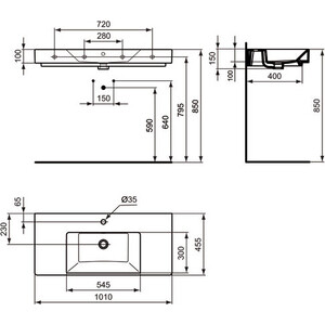 Раковина Ideal Standard Strada 100х45 (K079001)