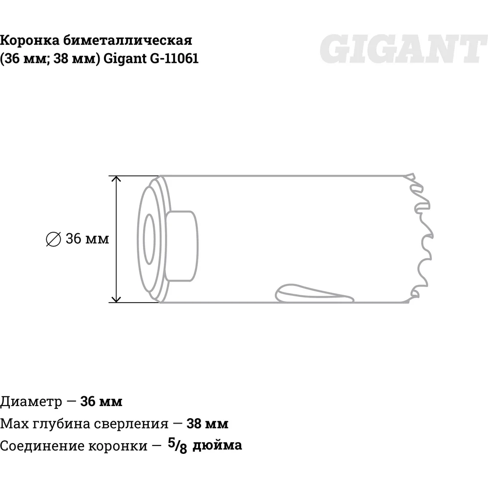 Биметаллическая коронка Gigant в Москвe