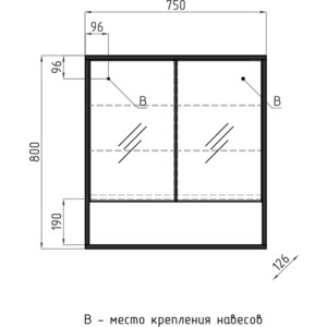 Зеркальный шкаф Style line Экзотик 75 бетон (4650134470901)