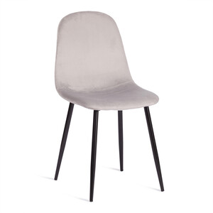 Стул TetChair Breeze (mod 4724) вельвет/металл 44x53x87 см Light grey (светло-серый) HLR14 / черный