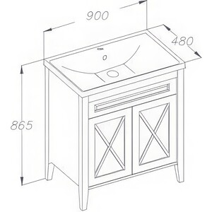 Тумба с раковиной Opadiris Палермо 90 белая матовая (00-00002355, 031300-u)