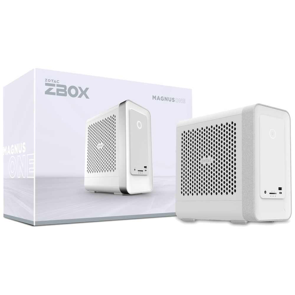 Платформа Zotac ZBOX Magnus One, i7-13700 1.5 ГГц 2xDDR5 SODIMM, 1x2.5" HDD/SSD, 2xM.2 SSD, GeForce RTX4070-12Gb, WiFi, BT, белый (ZBOX-ERP74070W-BE)