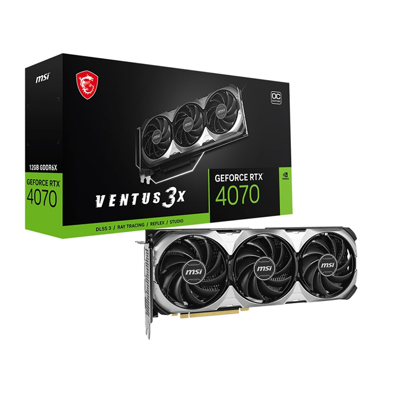 Видеокарта MSI RTX 4070 VENTUS 3X E 12G OC 2505Mhz PCI-E 4.0 12288Mb 21000Mhz 192 bit HDMI 3xDP в Москвe