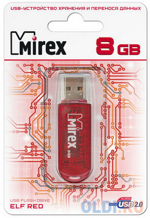 Флешка USB 8Gb Mirex Elf 13600-FMURDE08 красный