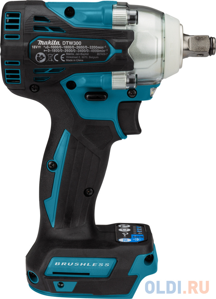 Гайковерт Makita DTW300RTJ аккум. патрон:квад.1/2" (кейс в комплекте)