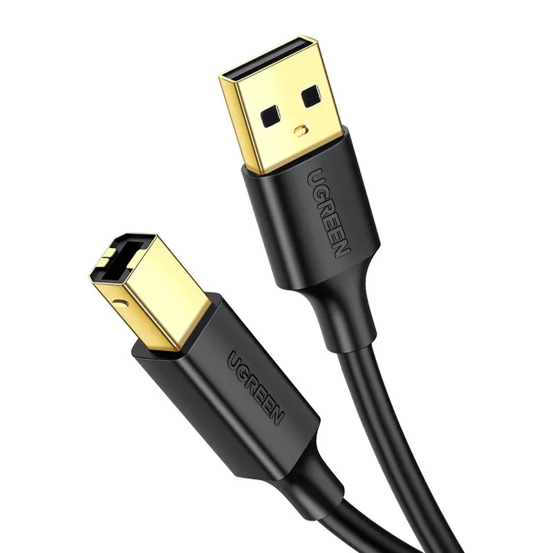 Кабель USB 2.0(Am)-USB 2.0(Bm), экранированный, 1.5 м, черный, UGREEN US135 (10350)