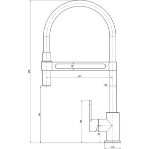 Смеситель для кухни Lemark Soul с гибким изливом, черный (LM6006C) в Москвe