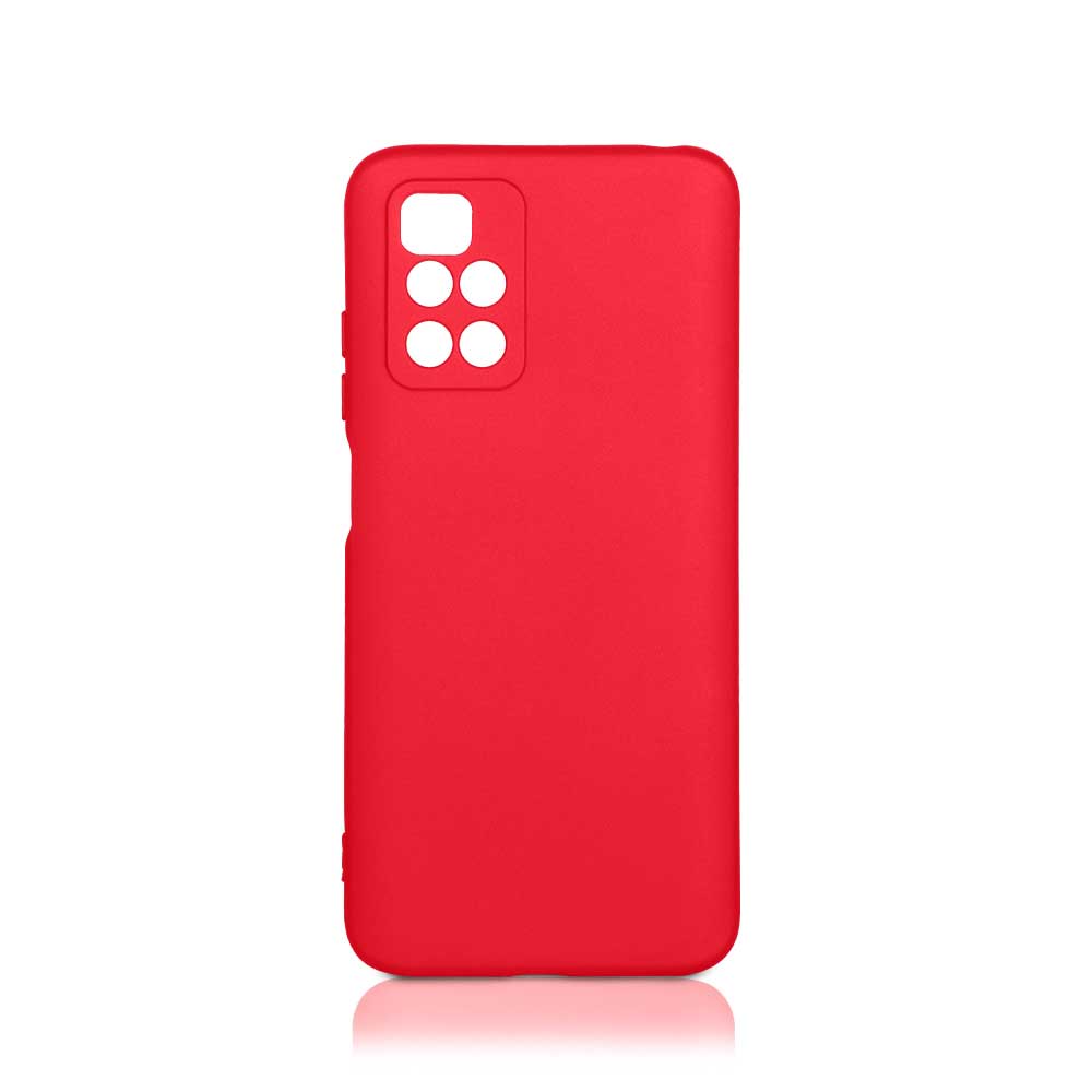 Чехол DF для Xiaomi Redmi 10 / 10 Prime с микрофиброй Silicone Red xiOriginal-24