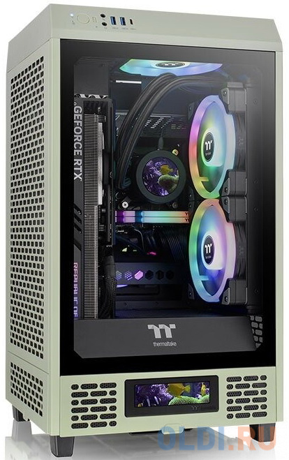 Корпус Thermaltake The Tower 200 Matcha Green /Matcha Green/Win/SPCC/Tempered Glass*1/CT140 Fan*2/Color Box в Москвe