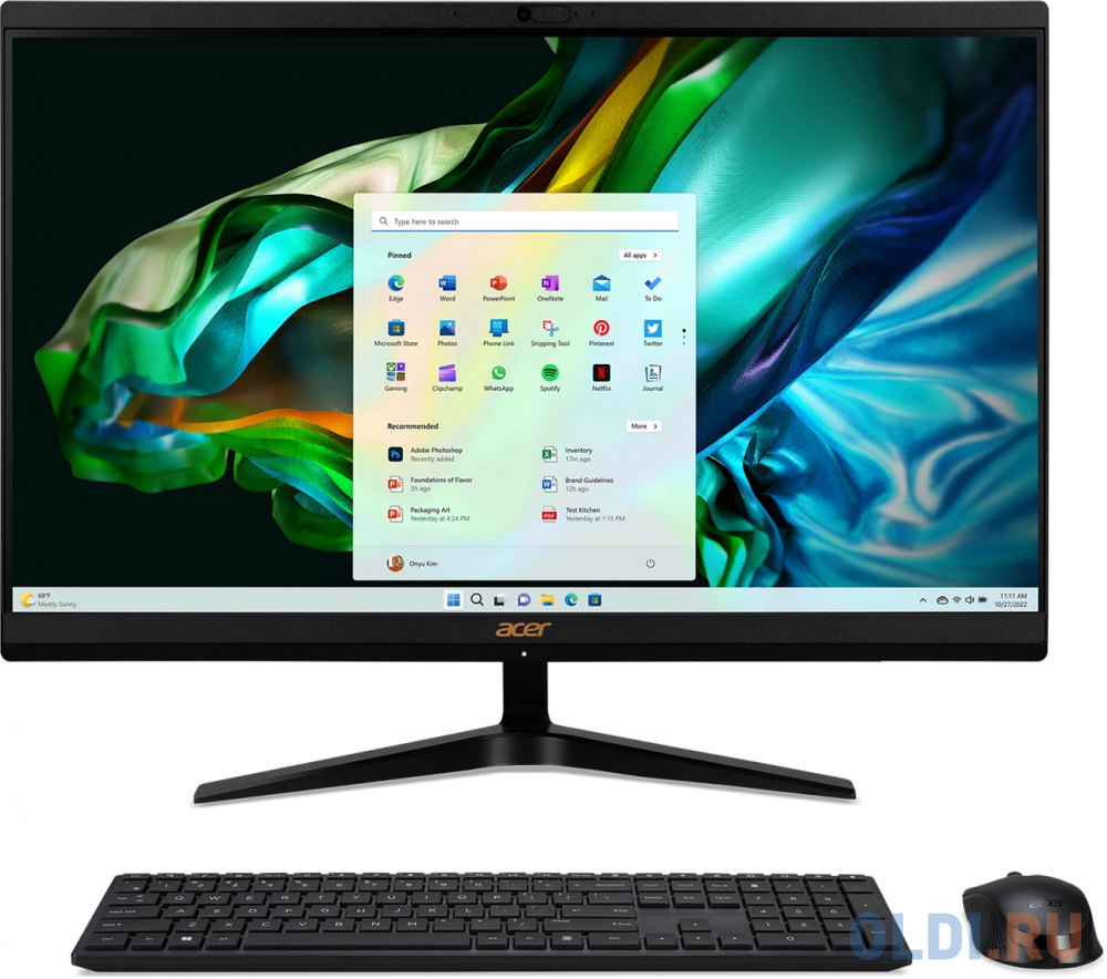 Моноблок Acer Aspire C24-1800 23.8&quot; Full HD i3 1305U (1.6) 16Gb SSD512Gb UHDG CR Windows 11 Professional GbitEth WiFi BT 65W клавиатура мышь Cam
