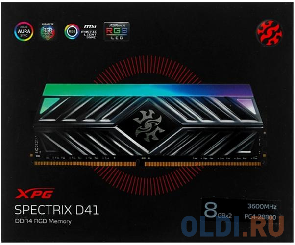 Оперативная память для компьютера A-Data XPG Spectrix D41 DIMM 16Gb DDR4 3600MHz AX4U36008G18I-DT41