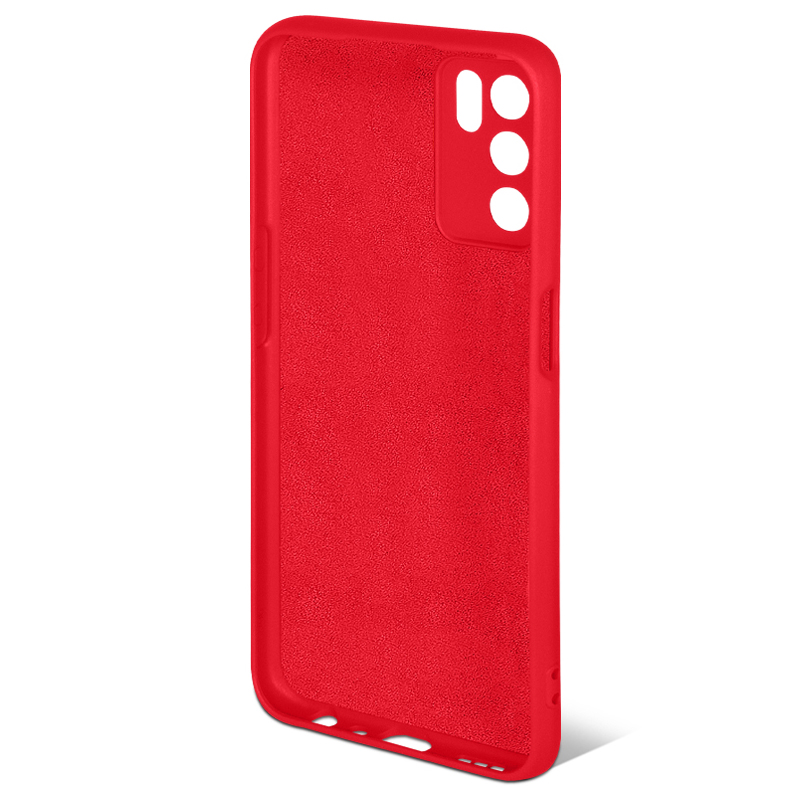 Чехол DF для Oppo A16 с микрофиброй Silicone Red oOriginal-14