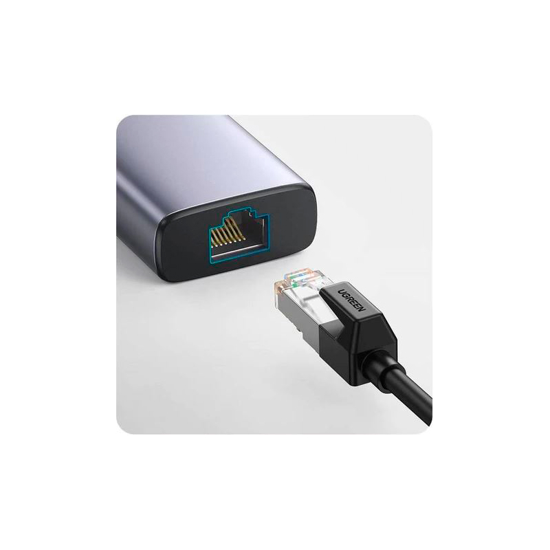 Конвертер Ugreen CM511 USB-C - HDMI+3xUSB 3.0 A+PD Silver 15596 в Москвe