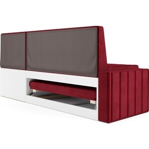 Кухонный угловой диван Mebel Ars Вермут (Бархат красный STAR VELVET 3 DARK RED) 191х83х121 см (M11-24-1)