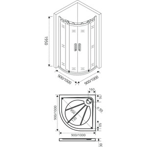 Душевой уголок Good Door Altair R-TD 100х100 с поддоном, прозрачный, хром